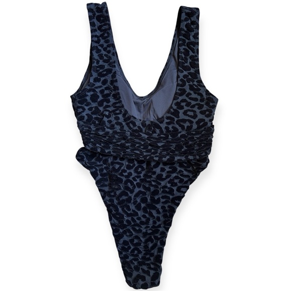 Toluca Black Velvet Leopard One Piece Swimsuit - Picture 2 of 6
